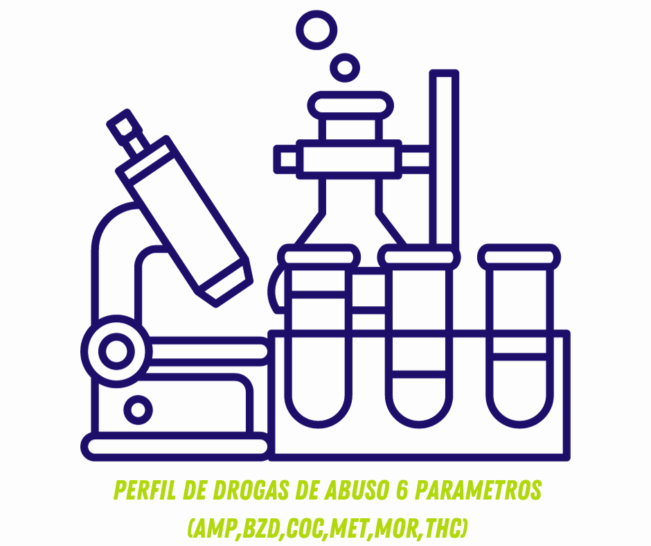 PERFIL DE DROGAS DE ABUSO 6 PARAMETROS (AMP,BZD,COC,MET,MOR,THC)
